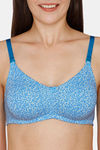 Rosaline Everyday Double Layered Non-Wired 3/4th Coverage T-Shirt Bra - Blue Botaic Pt2 — thumbnail 4